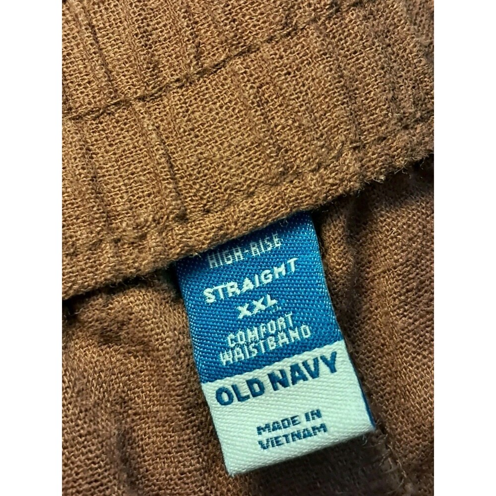 Old Navy Straight Leg Comfort Elastic-Waistband Linen Bldnd Pants Size XXL NWT - Picture 3 of 10